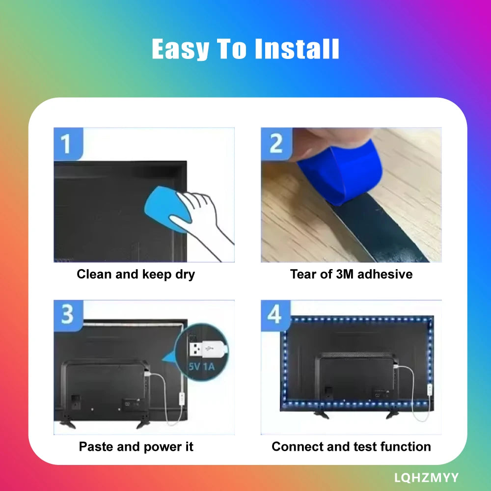GlowSync RGB LED Room Light Strip